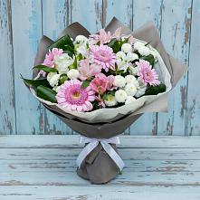 Букет цветов из:  Герберы, Альстромерии и Хризантемы в Пески