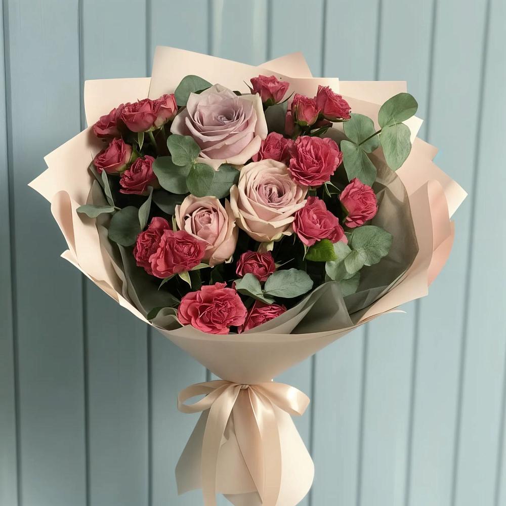 Букет цветов из: Гвоздики и Розы в Пески