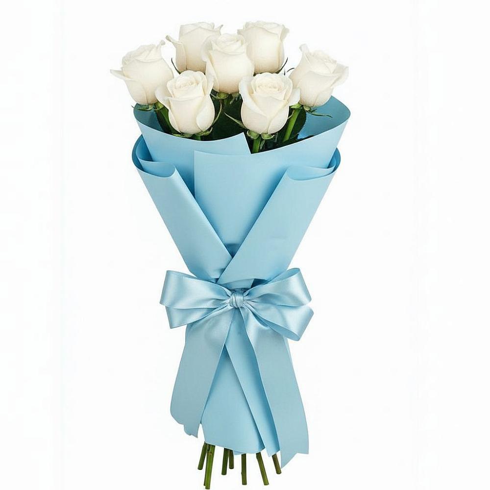 Букет 7 белых роз Проуд в Пески