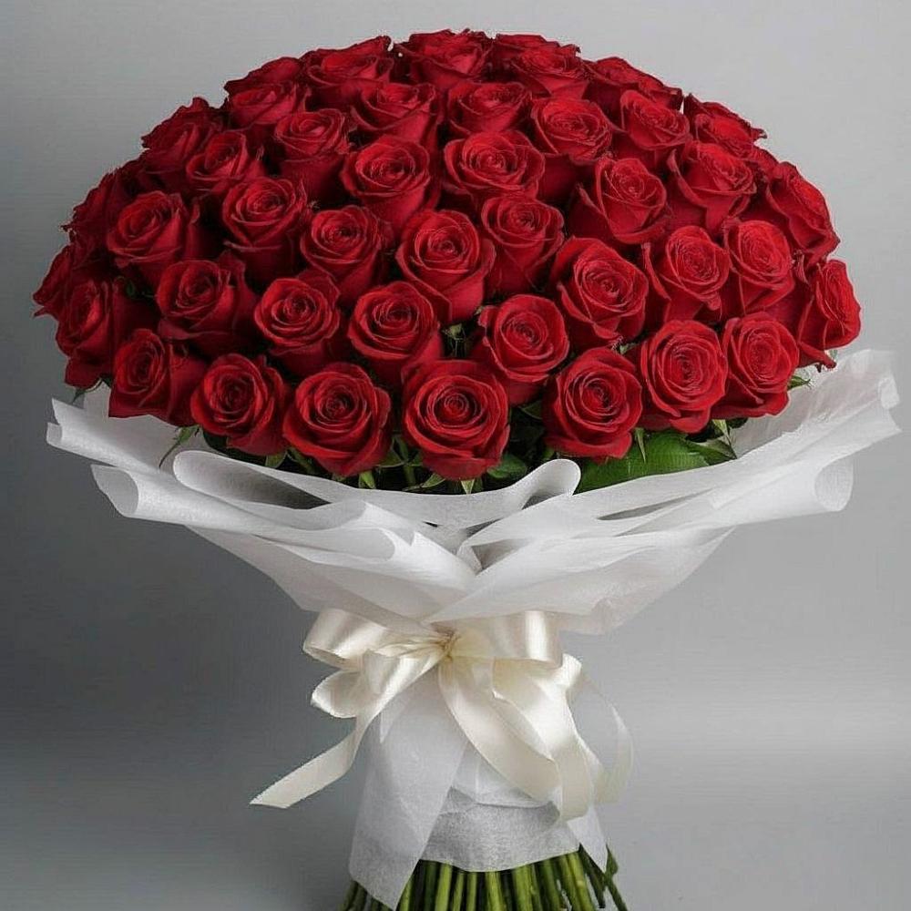 Букет 101 Красная роза Блэк Мэджик в Пески