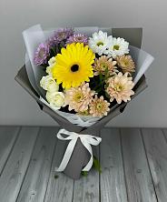 Букет цветов из:  Розы, Герберы и Хризантемы в Пески