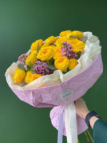 Букет Кустовые желтые розы в Пески