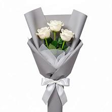 Букет 3 белые розы #REPLACE_PRED# Пески