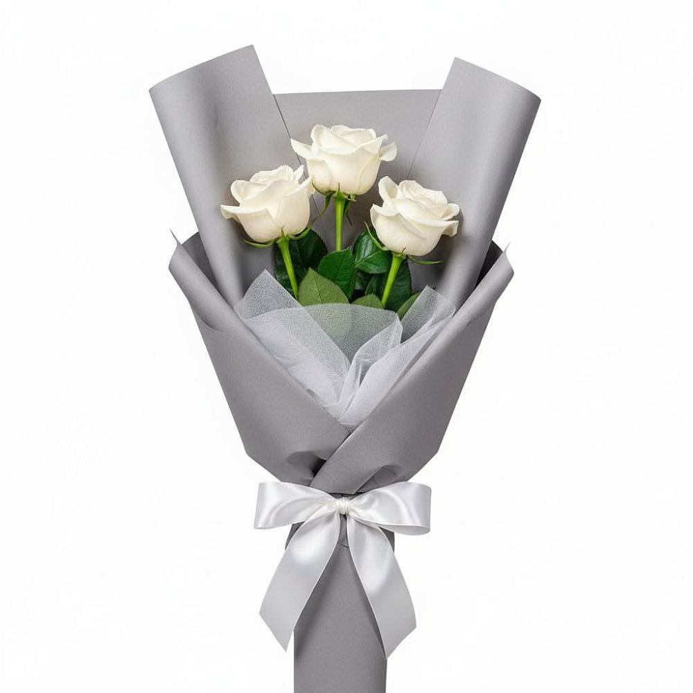 Букет 3 белые розы в Пески