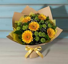 Букет цветов из:  Герберы и Хризантемы в Пески