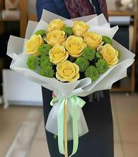 Букет цветов из:  Хризантемы и Розы в Пески