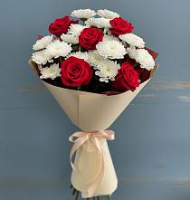 Букет цветов из:  Розы и Хризантемы в Пески