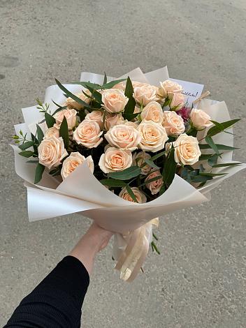 Букет Кремовые розы Латте в Пески