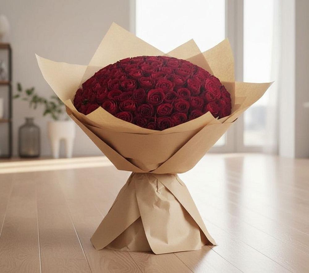 Букет 101 Красная роза в Пески