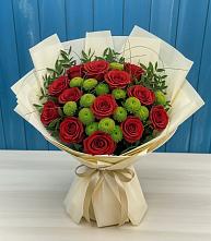 Букет цветов из:  Розы и Хризантемы #REPLACE_PRED# Пески