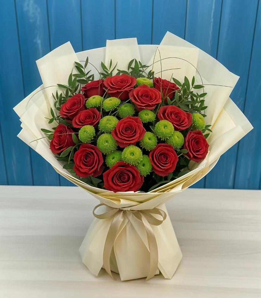 Букет цветов из: Розы и Хризантемы в Пески