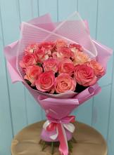 Букет 15 Розовых роз Равель #REPLACE_PRED# Пески